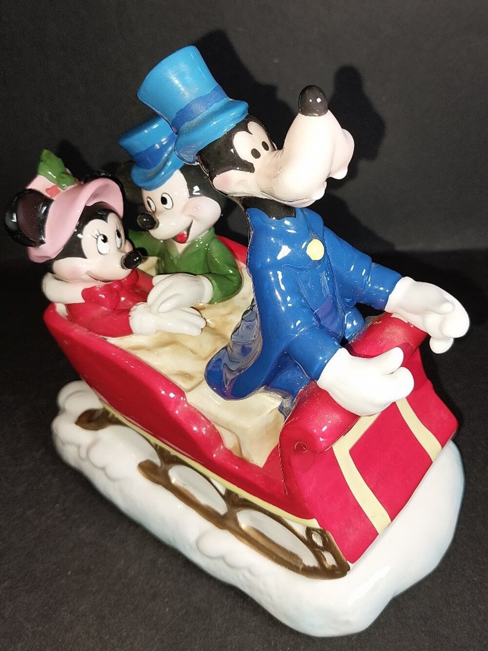 Schmid & Disney Christmas Annual Figurine 1988 "Warm Winter Ride" 4th LE